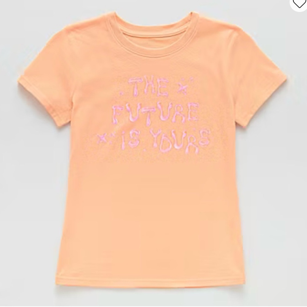 Persian Kid Girls Crew Neck Short Sleeve Regular Fit Graphic T-Shirt in peach L